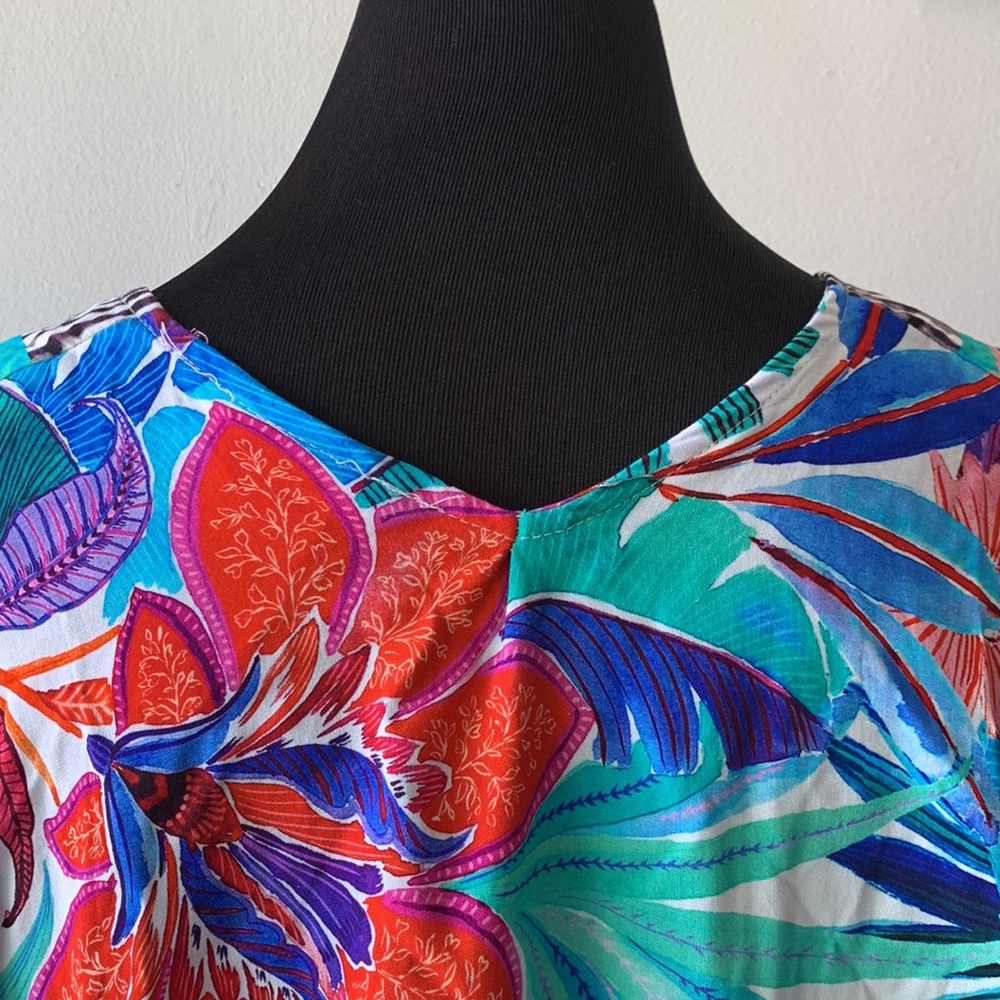 La Blanca Tropics of Tropez Kimono Style Colorful Floral Swim Coverup - Picture 10 of 14